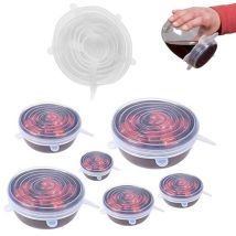 Set Da 6 Coperchi In Silicone Estensibili Di Diverse Dimensioni Microonde Frigo