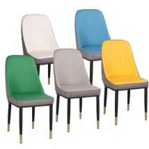 Set Da 6 Sedie Cucina Multicolore Ecopelle Piedi Dorati Vienna Bianco