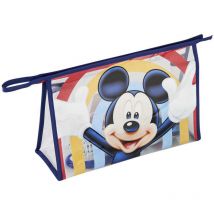 Cerdá LIFE's little moments - Neceser Infantil Transparente de Mickey Mouse Compuesto de [ Vaso de Plástico Cepillo de Pelo Toalla Microfibra]