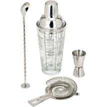 Set Per Cocktail - Livoo - Gs156 - 400 Ml - Acciaio Inossidabile - 1 Shaker, 1 Dosatore, 1 Cucchiaio, 1 Colino - Doppia Graduazione