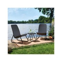 Set rio patio grigio 2 poltrone + tavolino da esterno giardino porticato (38606)