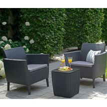 Set salottino per esterno 2 sedie 1 tavolo da balcone giardino in resina