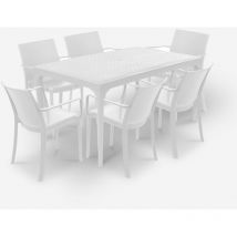 Bica - Set da giardino 6 sedie tavolo da esterno 150x90cm bianco Sunrise Light Modello Sedie: Victoria