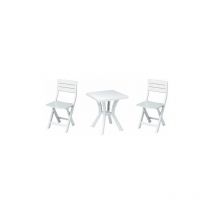 Set da giardino con tavolo in resina antiurto e 2 sedie