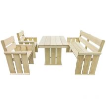 Furniture Limited - Set da Pranzo da Giardino 4 pz in Legno di