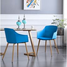 Set da pranzo Dallas Eden - tavolo da pranzo in legno di quercia e set di 4 sedie da pranzo in legno blu - Sala da pranzo Cucina