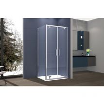 Nova - Box Doccia 2 lati 70x120 cm fisso + due battenti H195 cm iole Cromato