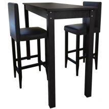 Torana - Set de 1 table de bar et 2 tabourets noir