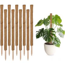 Relaxdays - Tuteurs en fibre de coco, lot de 10, pour monstera, photos et autres plantes d'intérieur, 90 cm, nature