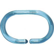 Set de 12 anneaux de douche ps - turquoise translucide - Tendance