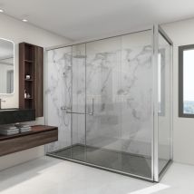 [neu.haus] - Set de 12 panneaux muraux décoratifs Bladel 120 x 60 cm marbre blanc