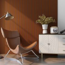 Neu.holz - Set de 12x paneles de pared Vang acústico en mdf y fieltro 120 x 60 x 2 cm (8,64 m²) - Teca [ ]