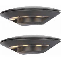 Etc-shop - 2x appliques extérieures led balcon alu lumières de terrasse anthracite