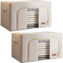 Set de 2 cajas de almacenamiento de ropa, 48 l (24x2), plegable, en material textil