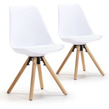 Vs Venta-stock - Set de 2 chaises Salle à Manger Jeff Style Nordique Blanc, 54 cm x 49 cm x 84 cm