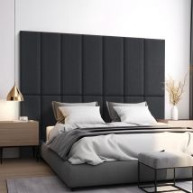 Set de 2 coussins muraux Carpino en tissu 90 x 30 cm noir [neu.haus]