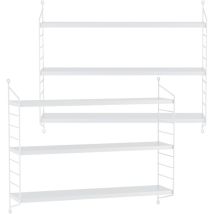 Set de 2 étagères murales à 3 niveaux modulables 50 x 60 x 15 cm blanc