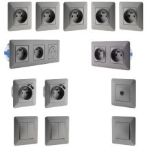 Zenitech - Set de 2 interrupteurs + prise 16A + prise usb + prise tv - Artezo