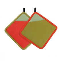Set de 2 maniques en tissu Remember Rouge