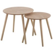 Mesitas auxiliares Blancas de Madera para salón nordico