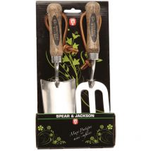 Spear And Jackson - Set de 2 mini outils à fleurs inox manche bois