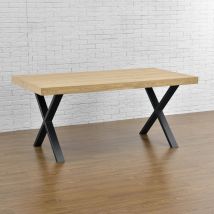[en.casa] - Set de 2 Pieds de Table Greith Forme x Acier 79 x 72 cm Noir