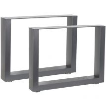 Mucola - Set de 2 piètements de table gris 64x43 cm piètement de table pieds de table acier