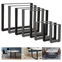 Mucola - 90x72 cm Set de 2 piètements de table noir base de table pieds de table