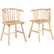 Set De 2 Sillas De Comedor Stami Madera De Caucho 79x53x48cm Natural [en.casa]