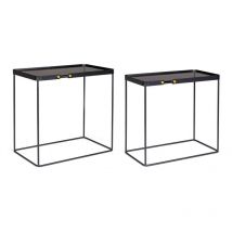 Webmarketpoint - Set de 2 tables basses rectangulaires en acier noir Zeina