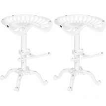 CLP - Set De 2 Taburetes De Bar Butch Blanco antiguo