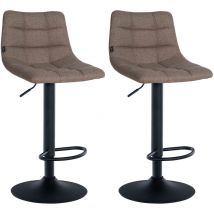 Set de 2 Taburetes de bar Jerry en tela Gris topo Negro