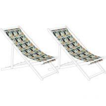 2 Toiles pour Transat 113 x 44 cm en Polyester Multicolore Anzio / Avellino