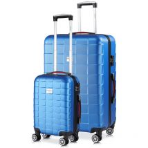 Monzana - Set de 2 valises rigides Exopack m/xl poignées 4 roulettes vacances au choix Bleu
