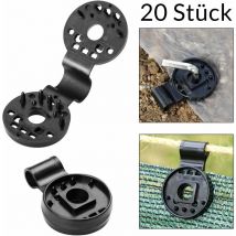 Set de 20 clips de fixation 3,8cm noir pour brise-vent brise-vue réutilisable