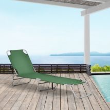 Casa.pro - Set de 2x Tumbona Carcao 186 x 55 x 24 cm hasta 110 kg Verde oscuro [ ]