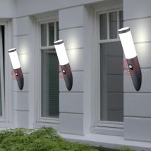 Lot de 3 appliques murales d'extérieur torche de terrasse lampe inox SENSOR spots de cour
