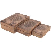 Zen Et Ethnique - Signes Grimalt Boîte De Décoration Boîtes Storage 3 Uni. Trays Marron 18x26x8cm 24038