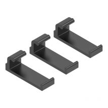 Set de 3 crochets sous tablette pour etagère hang - Décor : Noir - Hauteur : 12 mm - Largeur : 10 mm - Matériau : Aluminium - Profondeur : 32 mm -