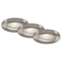 Brilo - Set de 3 empotrables ø 8,5 cm GU10 5W 400lm níquel mate