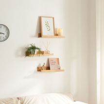 [en.casa] - Set de 3 estantes flotantes Gildeskål bambú 40x13x7cm - Natural