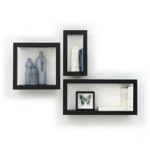 Presse Citron - Set de 3 etagères Stick unies 68x59cm Noir Rectangle