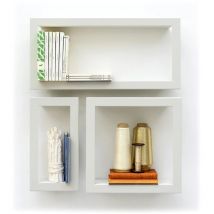 Presse Citron - Set de 3 etagères Stick unies 68x59cm Beige Rectangle