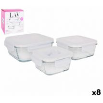 LAV - Set de 3 fiambreras cristal (8 unidades) (3 pcs)