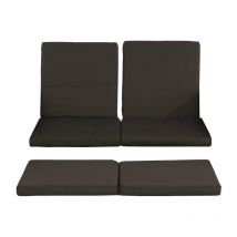Set de 3 housses pour coussins du sofa Ancona polyrotin plat Anthracite