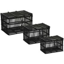 Atmosphera Créateur D'intérieur - Set de 3 malles en rotin L33 39 45,5cm noir