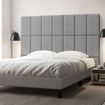 [neu.haus] - Set de 3 paneles de pared acolchados Carpino textil 60x30cm - Gris claro