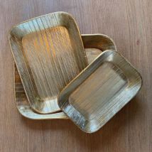 Bazardeluxe - Set de 3 plateaux rectangulaires coloris or