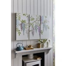 Laura Ashley - Set de 3 toiles Wisteria Garden Broderie 60 x 90cm Multicolore
