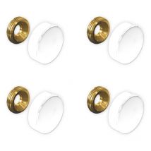 Set de 4 cache vis blancs 18 mm